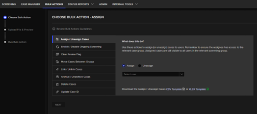 Bulk Actions Redesign