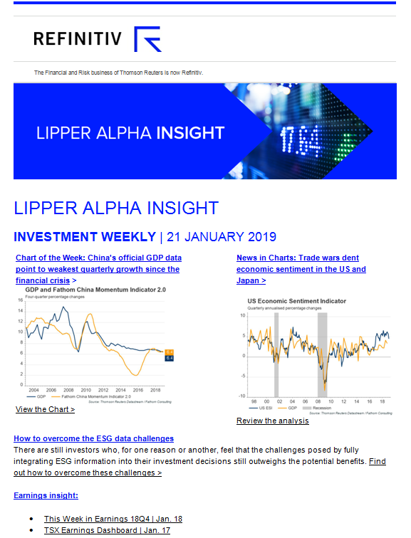 Lipper Alpha Insight Newsletters
